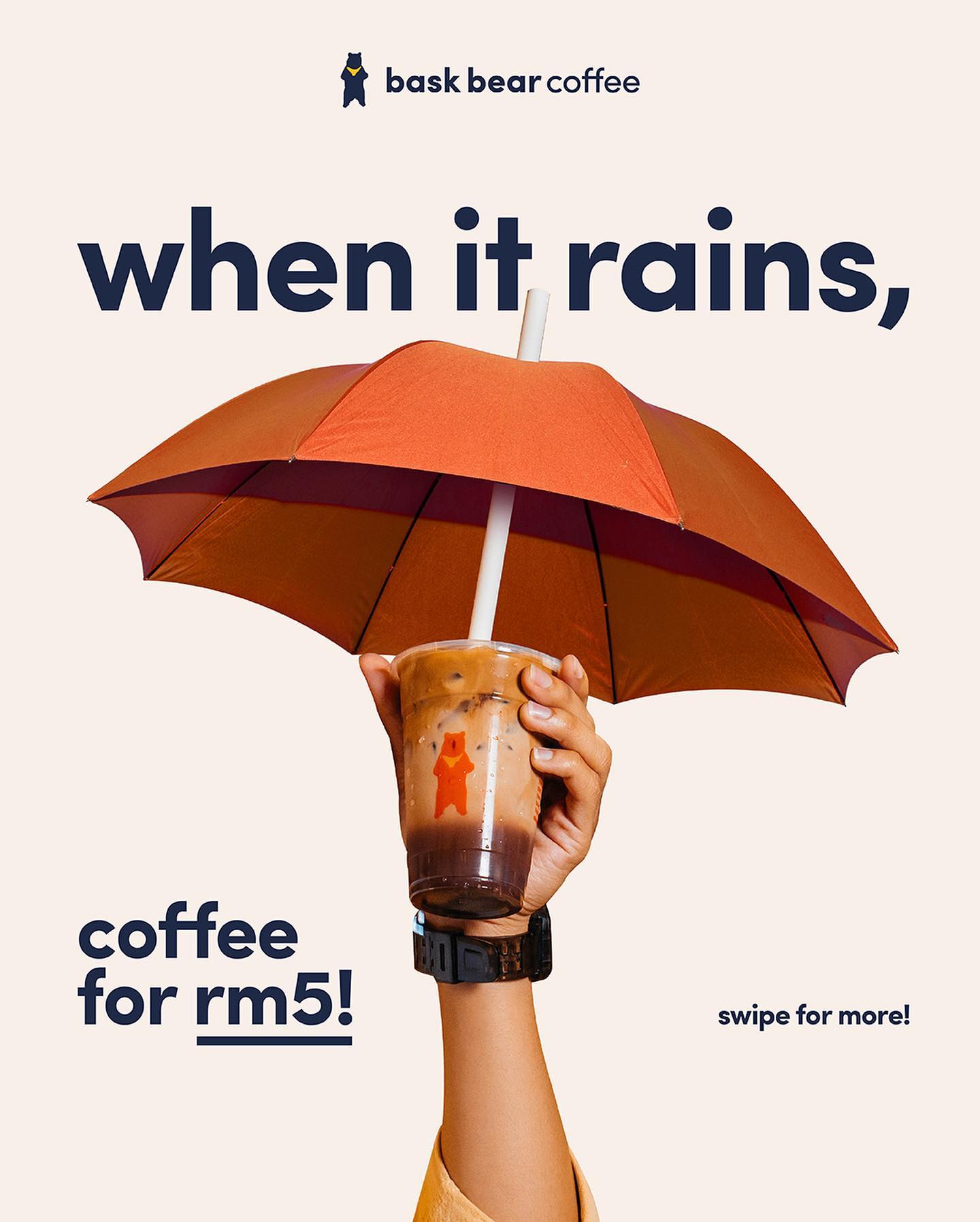 Bask Bear Tawar Promosi Ketika Hari Hujan, Anda Boleh Nikmati Espresso Berharga RM5