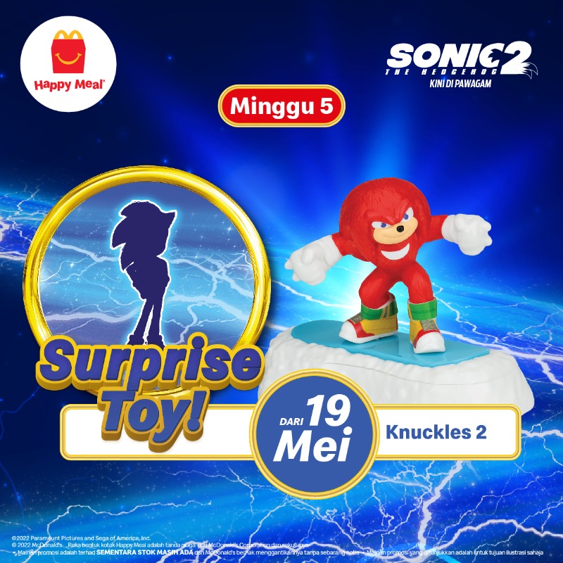 Beli McD Happy Meal Dan Dapatkan Mainan Sonic The Hedgehog 2 – Terhad Untuk Pandu Lalu, McDelivery