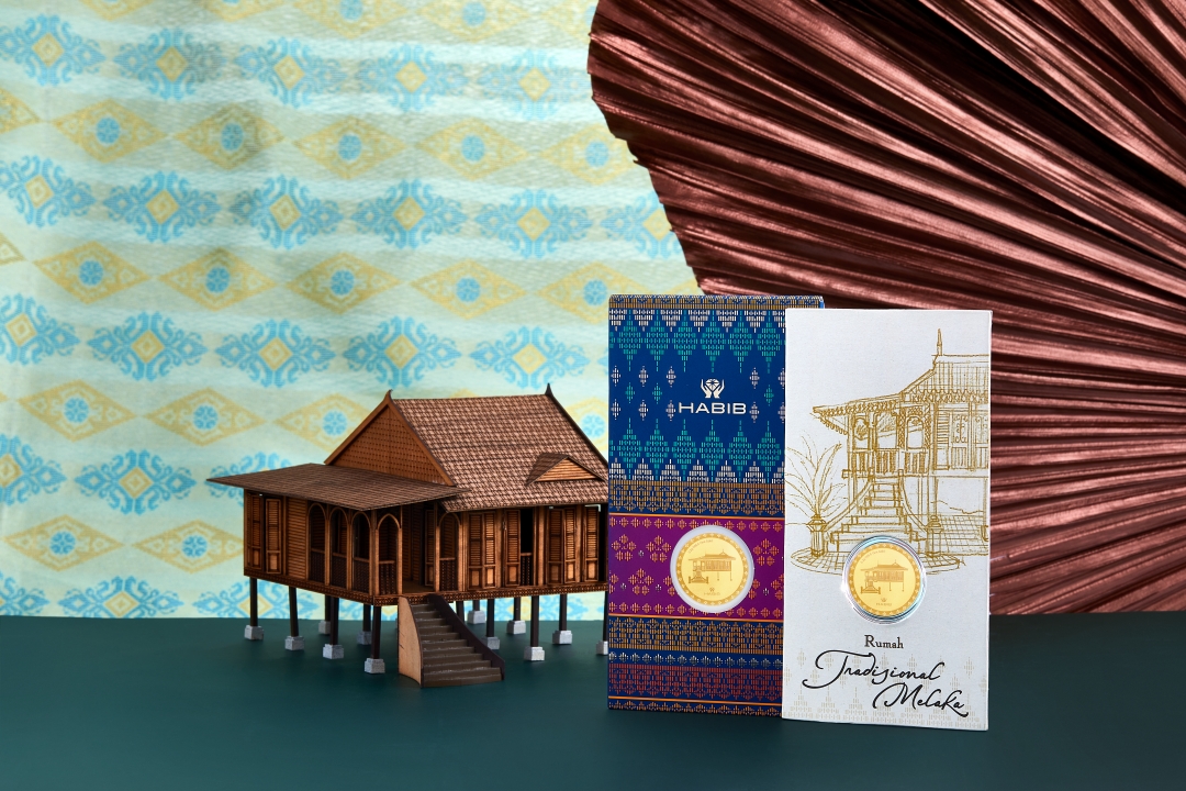 Syiling Wafer Emas 999 HABIB Menampilkan Rekaan 5 Rumah Tradisional Di Malaysia