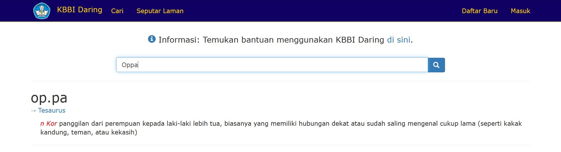 Dari Oppa Hingga Bulgogi Sudah Ada Di Kamus Besar Bahasa Indonesia Loh!