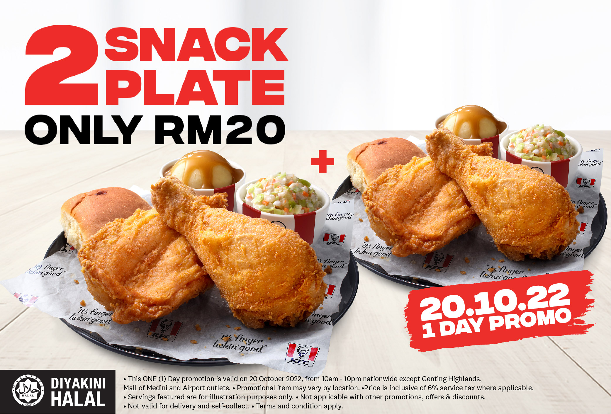 KFC Hadir Dengan Promosi – 2 Kombo Snack Plate Berharga Hanya RM20 Pada 20 Oktober