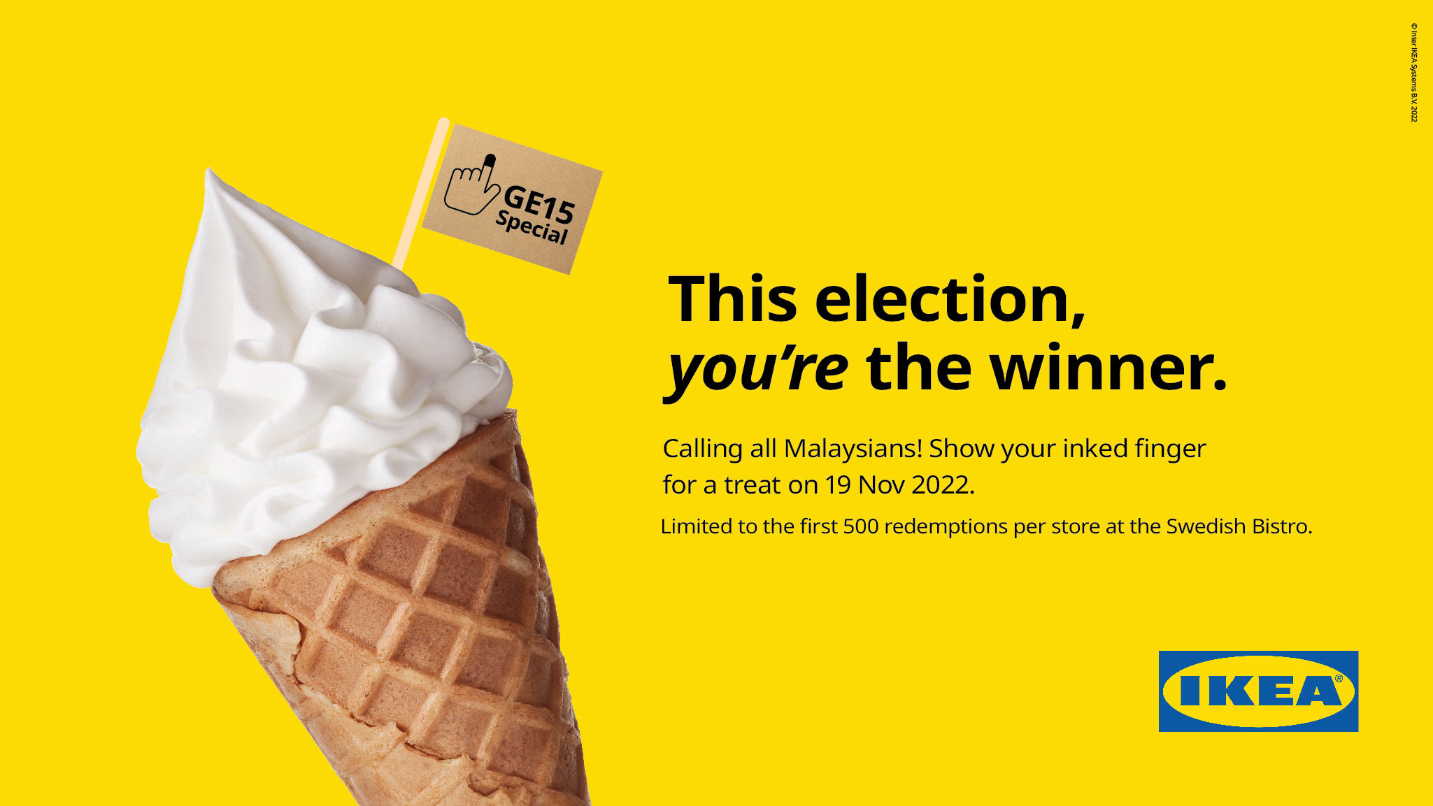 IKEA Menawarkan Aiskrim Percuma Sempena PRU15
