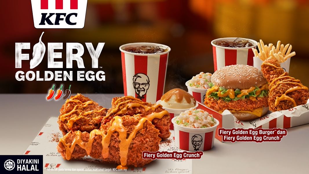KFC Memperkenalkan KFC Fiery Golden Egg Crunch Yang Kini Lebih Pedas – Turut Menawarkan Jalapeño Cheese Poppers