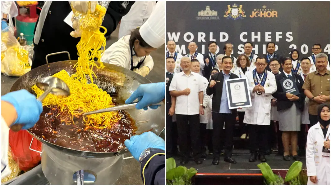 Seramai 86 Chef Bekerjasama Memasak 500Kg Mi Goreng – Mencatatkan Rekod Dunia Untuk Hidangan Mi Goreng Paling Banyak Dimasak