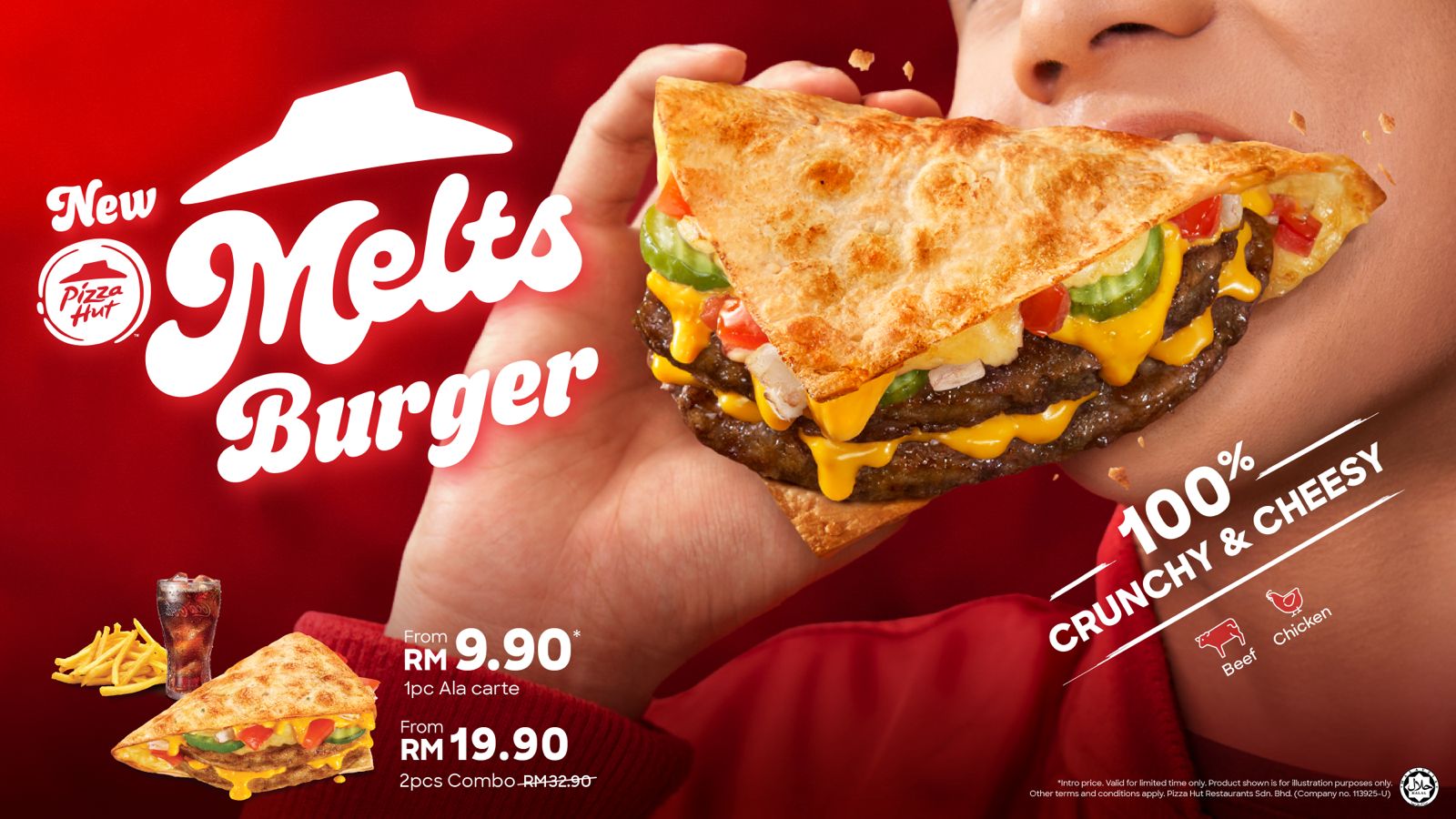 Pizza Hut Memperkenalkan Menu Baharu – Melts Burger Ditawarkan Pada Harga Bermula RM9.90