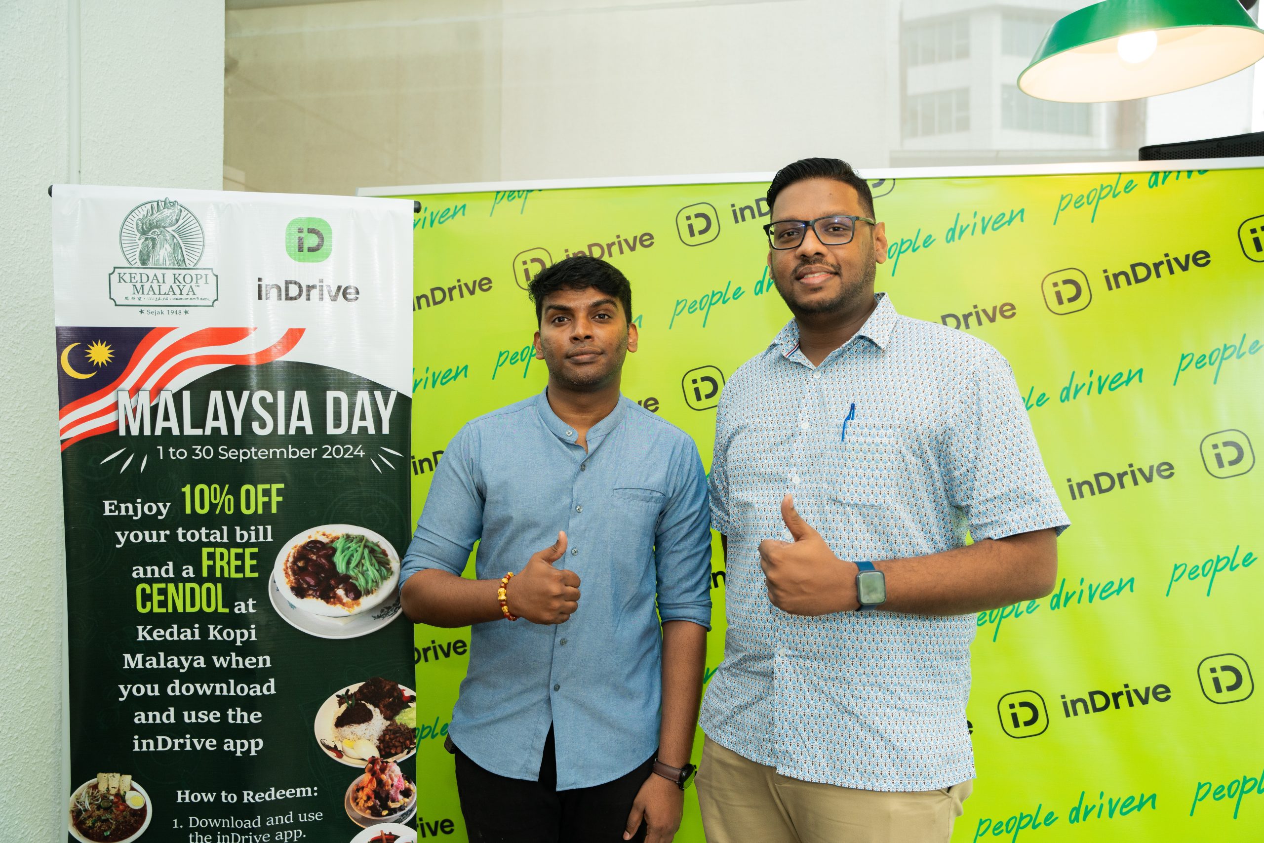 InDrive Dan Kedai Kopi Malaya Tawar Diskaun 10% Ke Atas Bil Perjalanan Pengguna Serta Cendol Percuma – Sempena Hari Malaysia