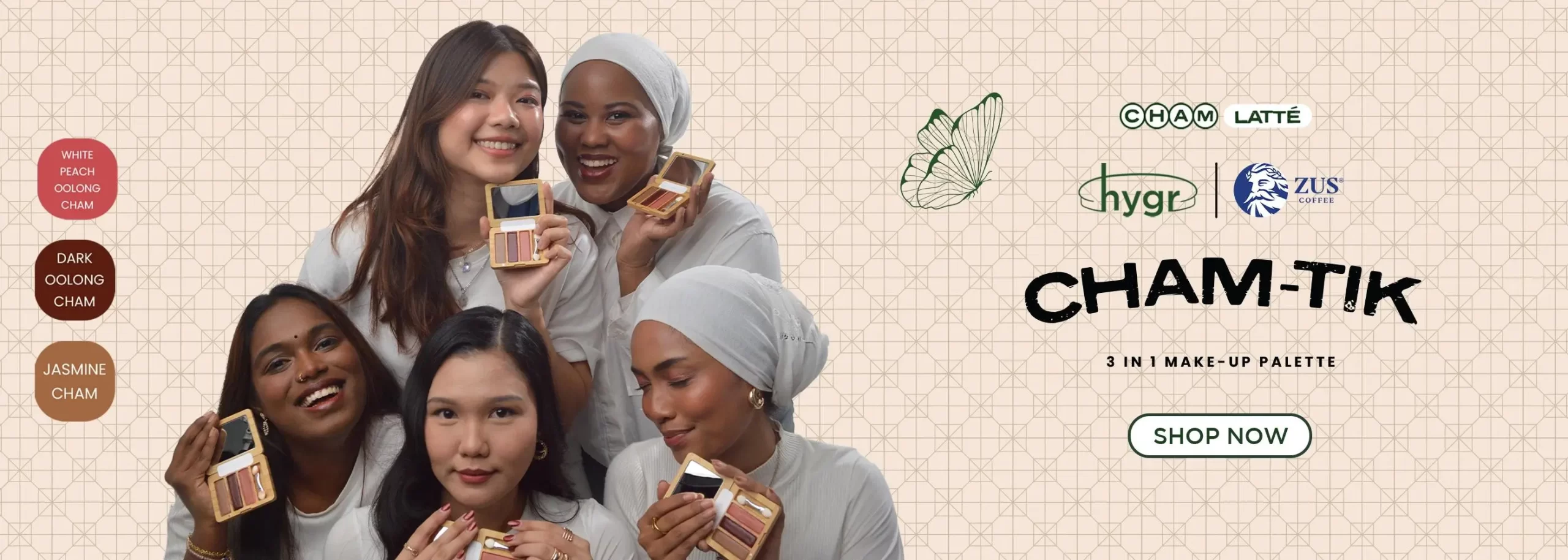 Kerjasama ZUS Coffee Dan HYGR Menampilkan Palet Solekan CHAM-TIK – Inspirasi Dari Siri Minuman CHAM Latte