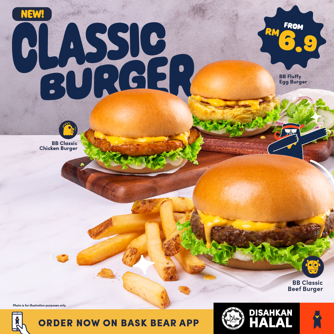 Bask Bear Coffee Mula Menawarkan Burger Klasik Pada Harga Bermula RM6.90