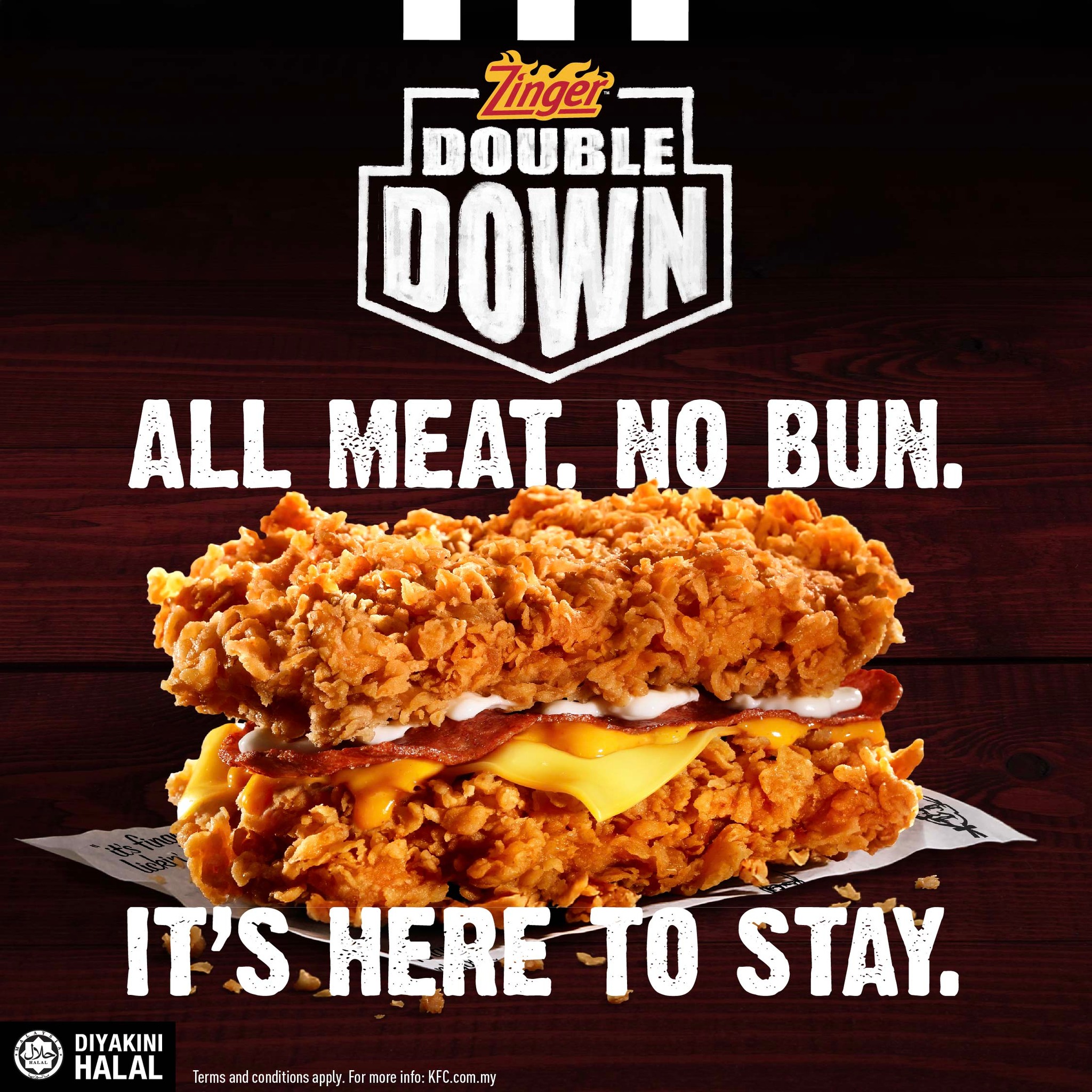 KFC Zinger Double Down Kembali – Kini Hadir Sebagai Hidangan Tetap Di Dalam Menu KFC