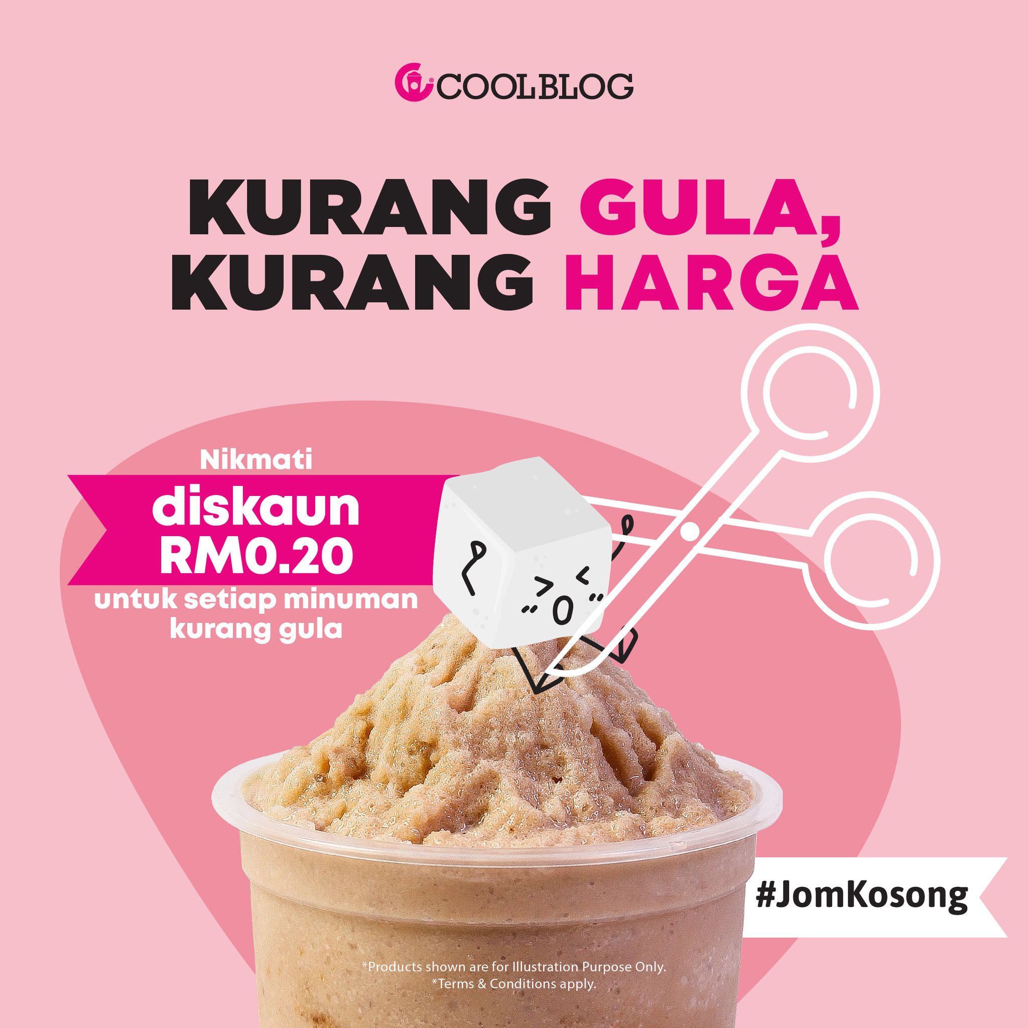 Kurang Gula, Kurang Harga – Coolblog Berikan Diskaun RM0.20 Bagi Setiap Pesanan Minuman Kurang Gula