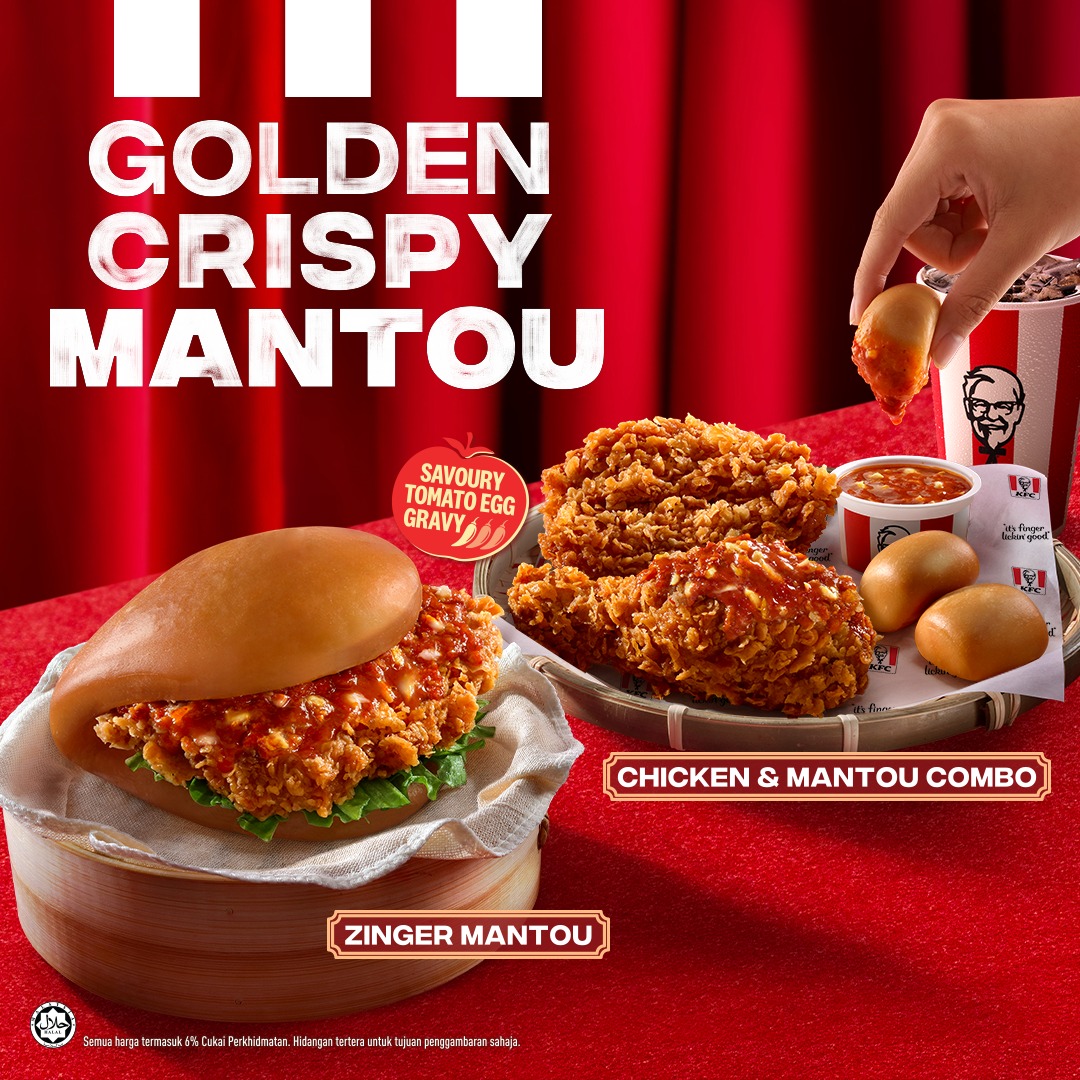 KFC Golden Crispy Mantou – Menampilkan Menu Baharu Zinger Mantou Dan Chicken & Mini Mantou Combo