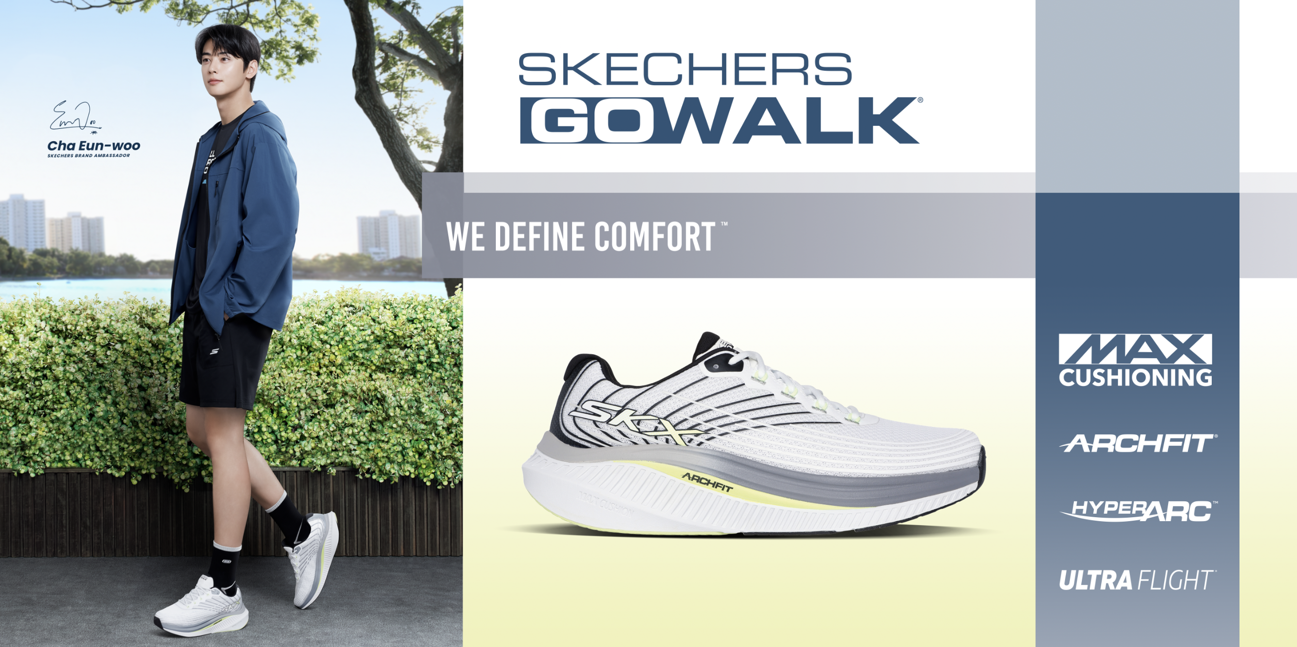 Skechers GOwalk Max Cushioning Arch Fit – Menawarkan Empat Teknologi Terkini Dalam Satu Kasut