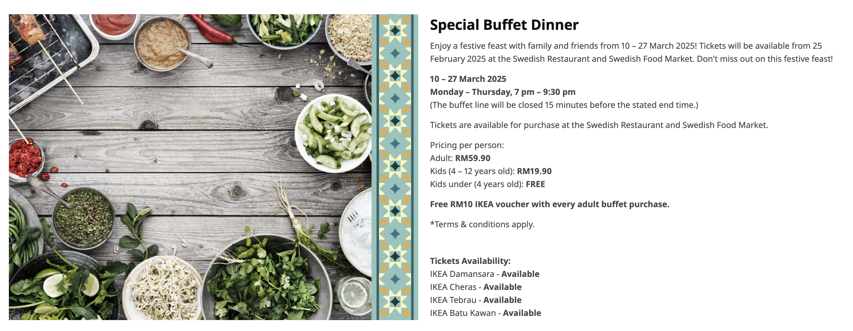 Bufet Ramadan IKEA 2025 Boleh Dinikmati Pada Harga RM59.90