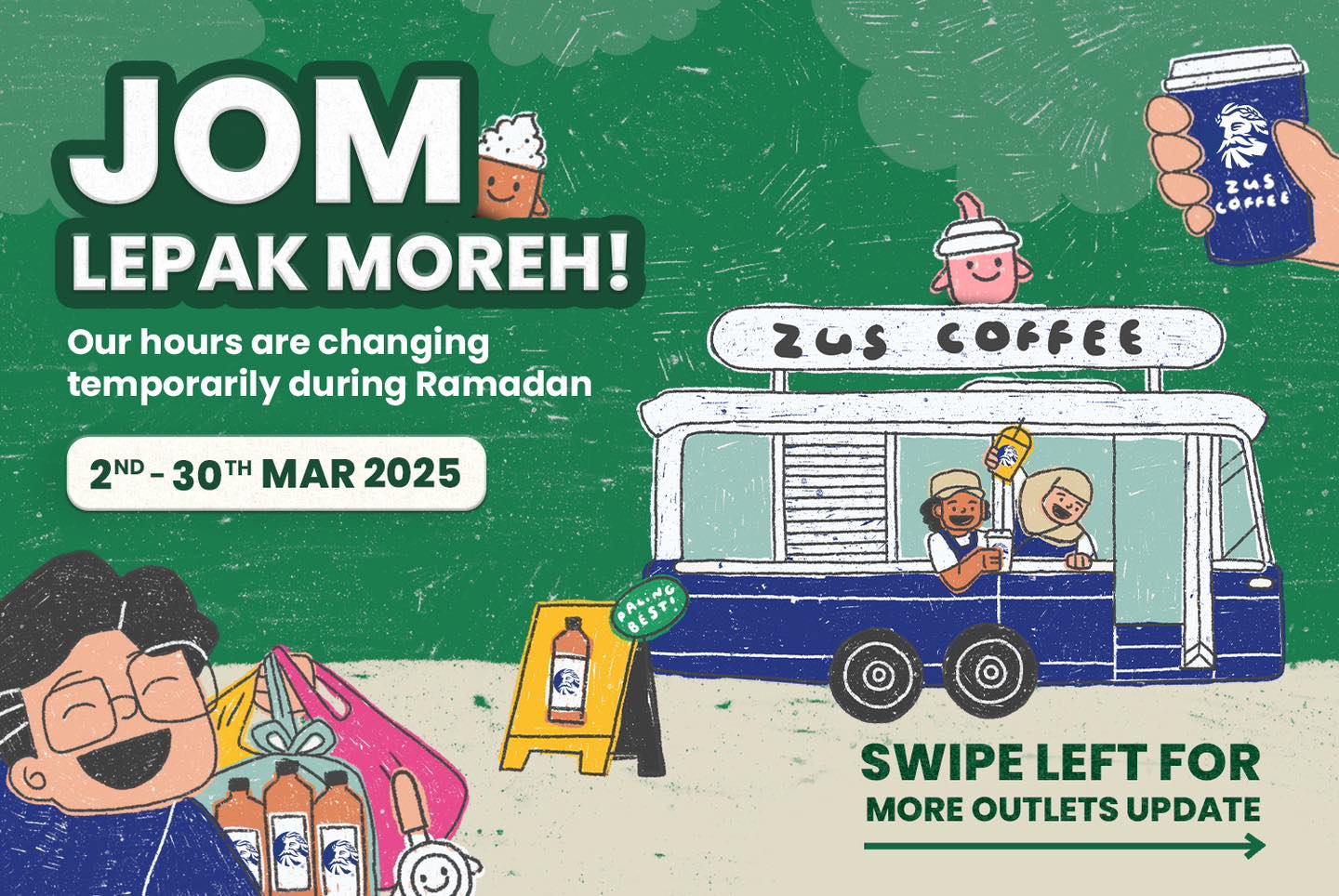 ZUS Coffee Kemaskini Waktu Operasi Sempena Ramadan