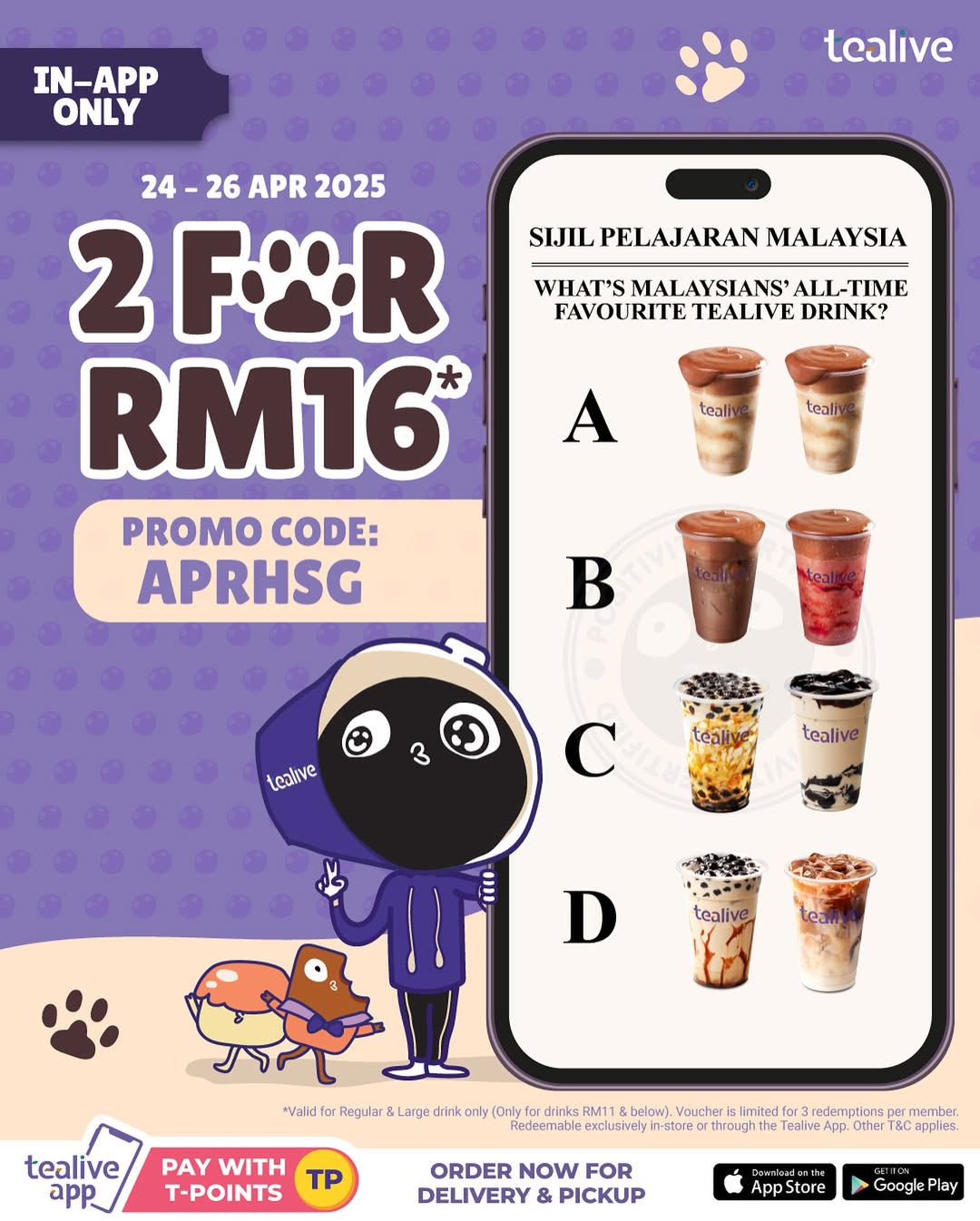 Tealive Raikan Pelajar SPM 2024 – Beli 2 Minuman Dengan Harga RM16 Sahaja Melalui Aplikasi