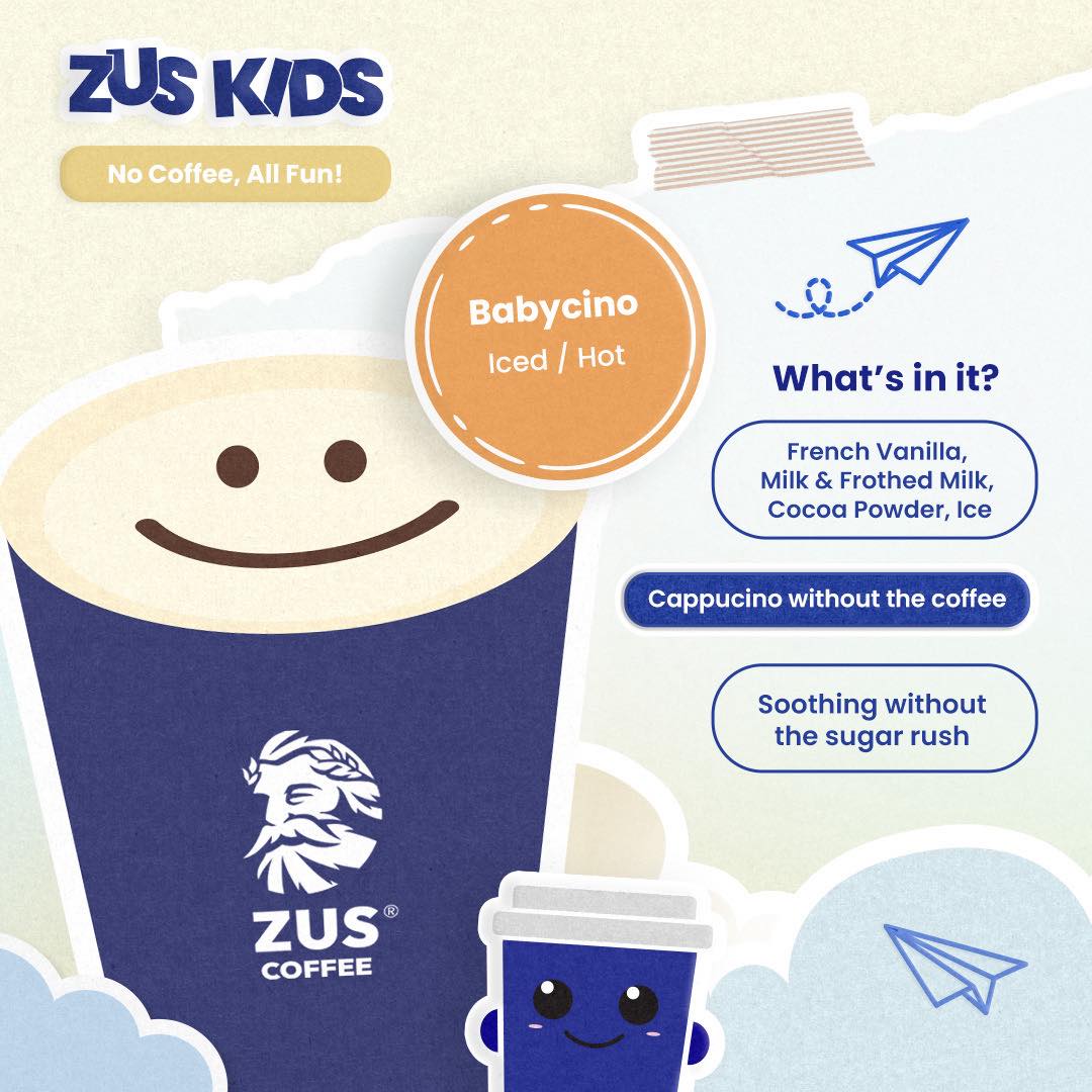 ZUS Coffee Memperkenalkan ZUS Kids – Minuman Tanpa Kafein, Mesra Untuk Kanak-Kanak