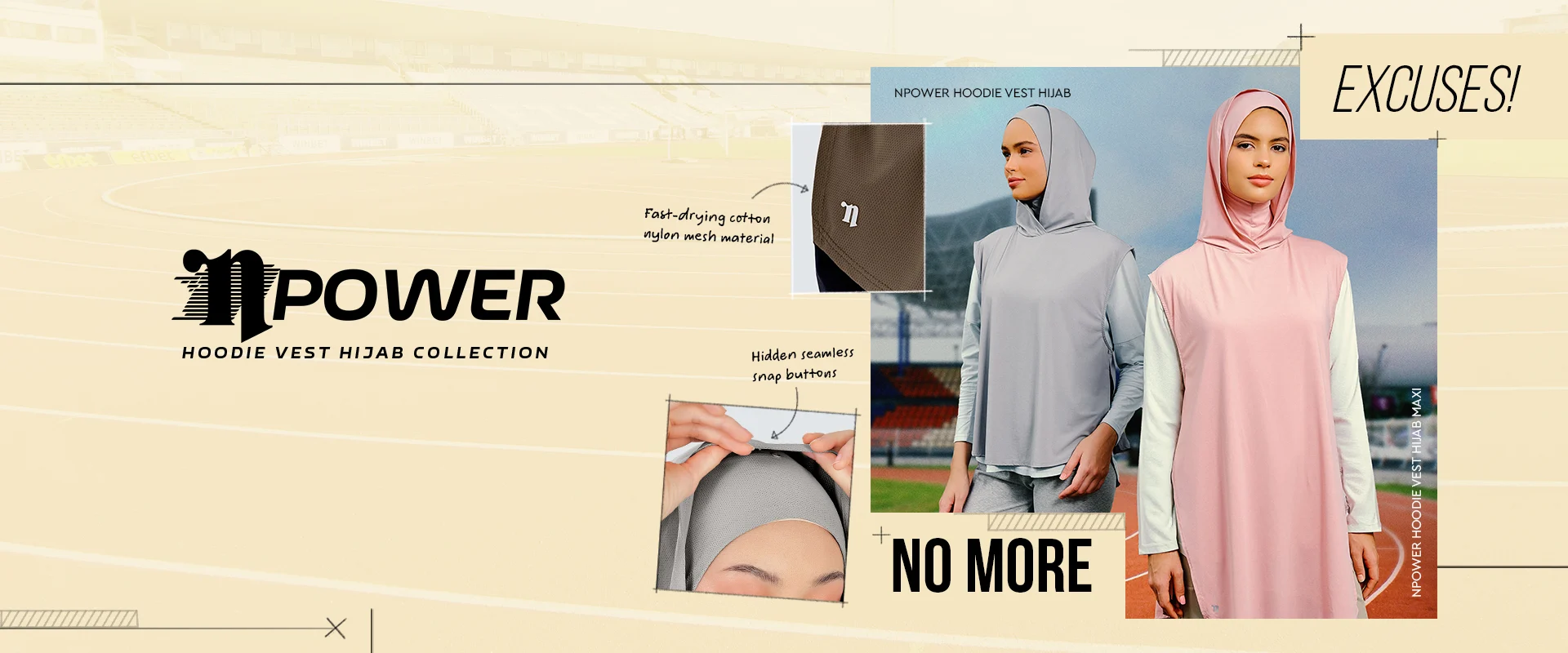 Naelofar Memperkenalkan nPower Hoodie Vest Hijab – Koleksi Pakaian Aktif Yang Moden Dan Sopan