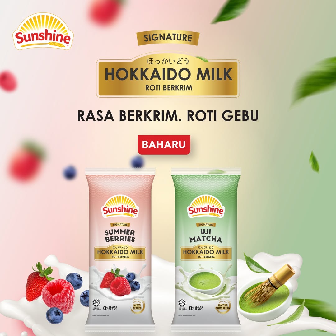 Sunshine Bakeries Hadir Dengan Dua Perisa Baharu Untuk Roti Signature Hokkaido Milk – Summer Berries Dan Uji Matcha