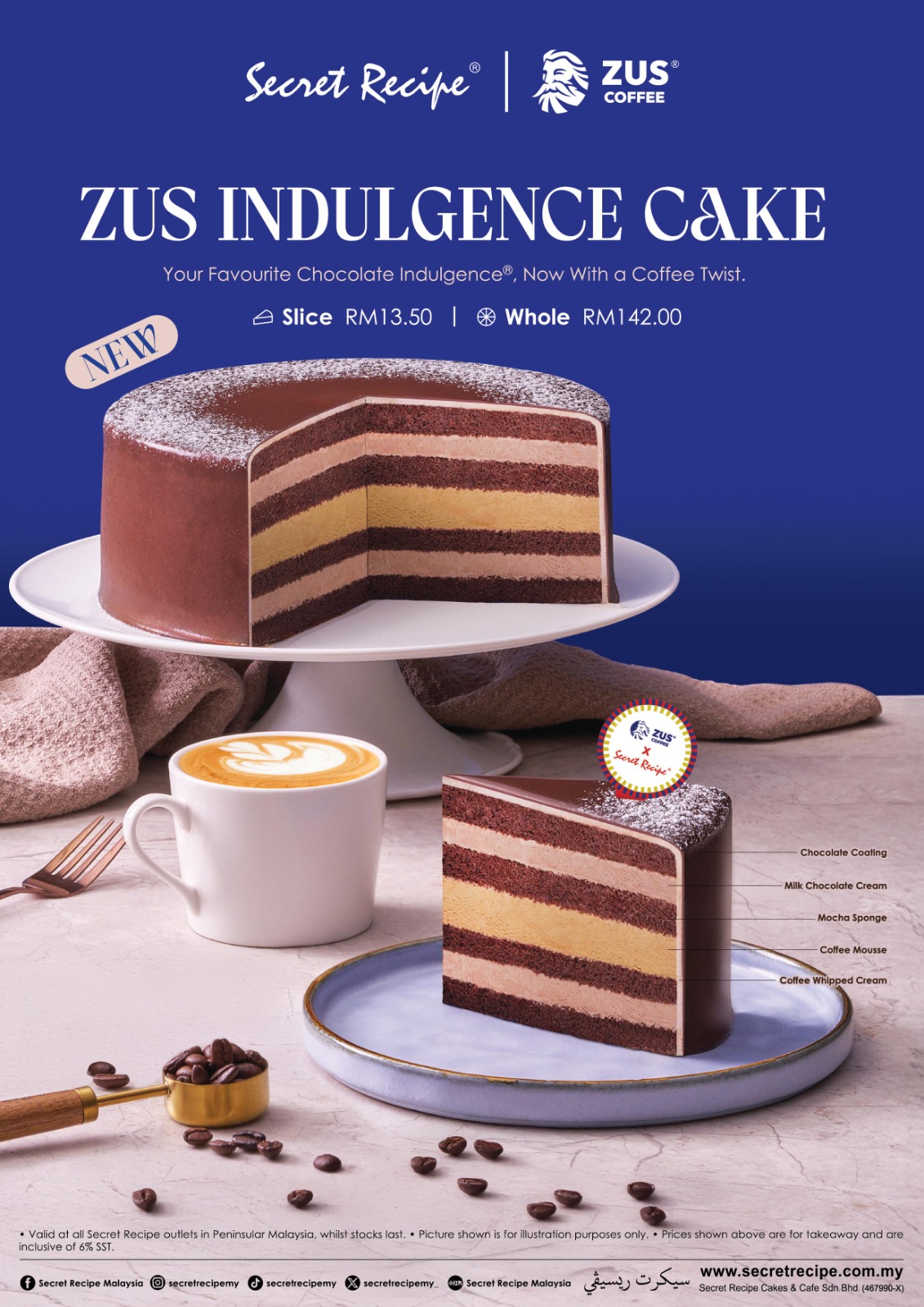 Secret Recipe Memperkenalkan ZUS Indulgence Cake – Dijual Pada Harga RM142 Untuk Kek 8-Inci