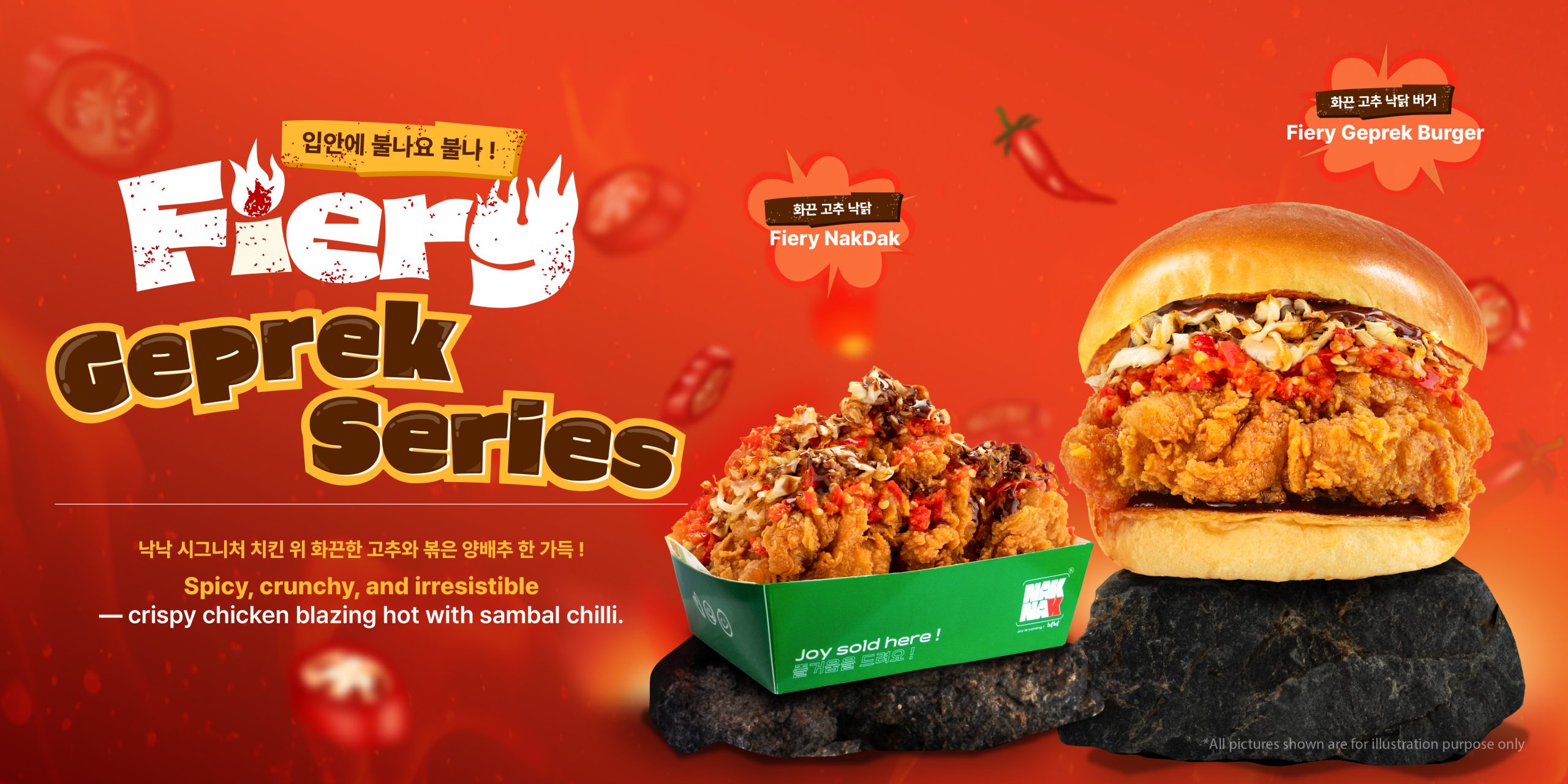 NakNak Melancarkan Siri Fiery Geprek – Menampilkan Burger Dan Ayam Goreng Dengan Sambal Pedas