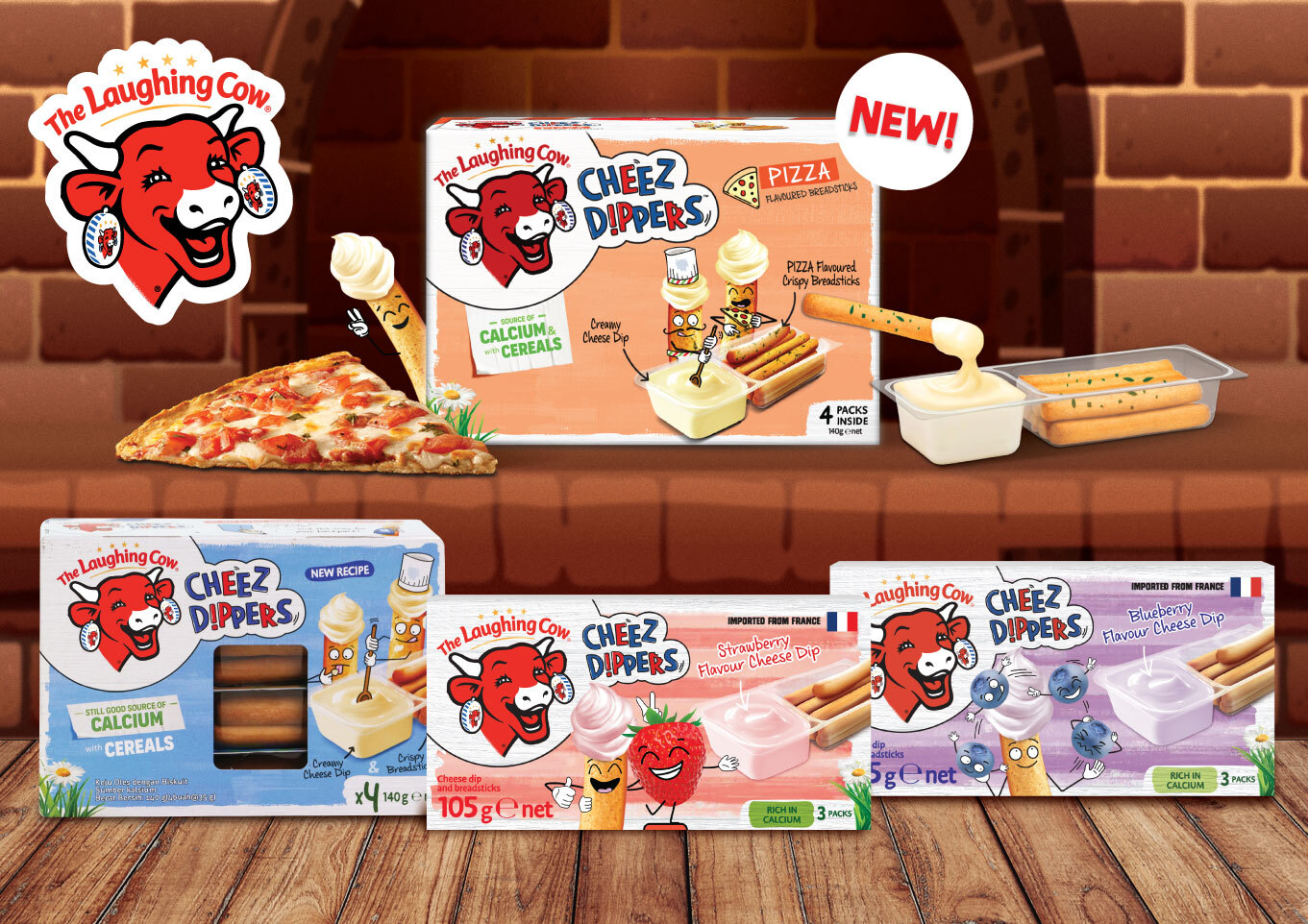 The Laughing Cow Memperkenalkan Cheez Dipper Pizza Breadsticks – Turut Hadir Dengan Siri Plushie Tersendiri
