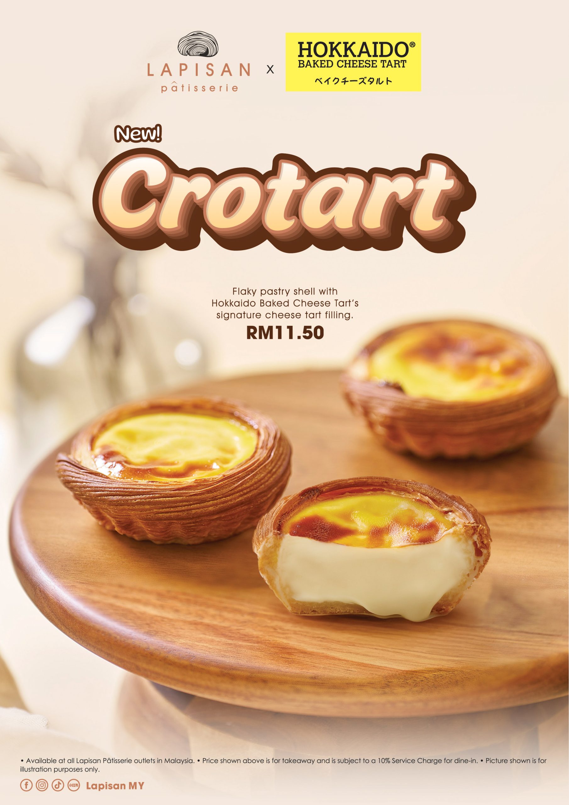 Lapisan Pâtisserie X Hokkaido Baked Cheese Tart – Memperkenalkan Crotart, Gabungan Pastri Klasik Dan Moden