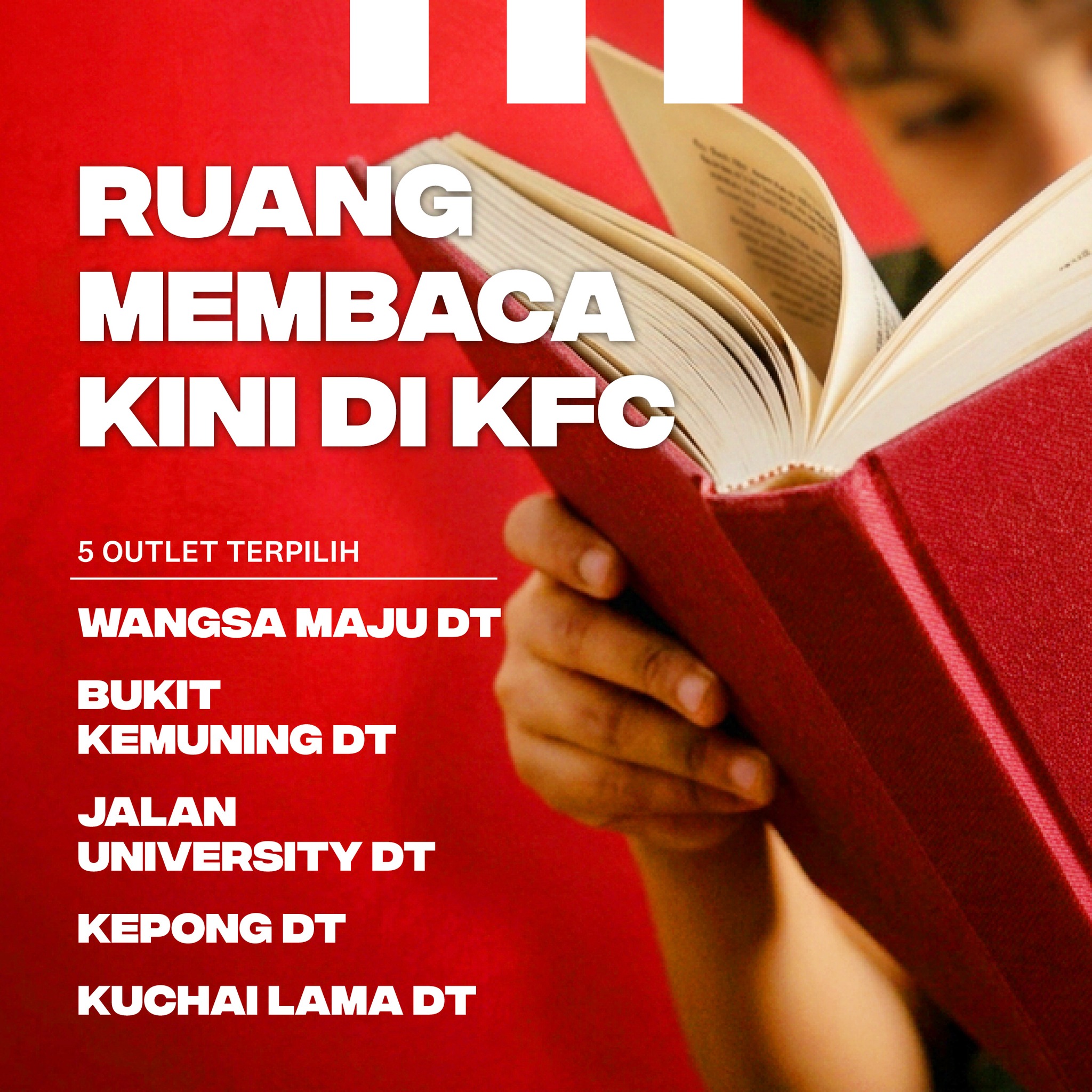 Jom Membaca Sambil Makan! KFC Perkenal Sudut Bacaan Di 5 Cawangan Terpilih
