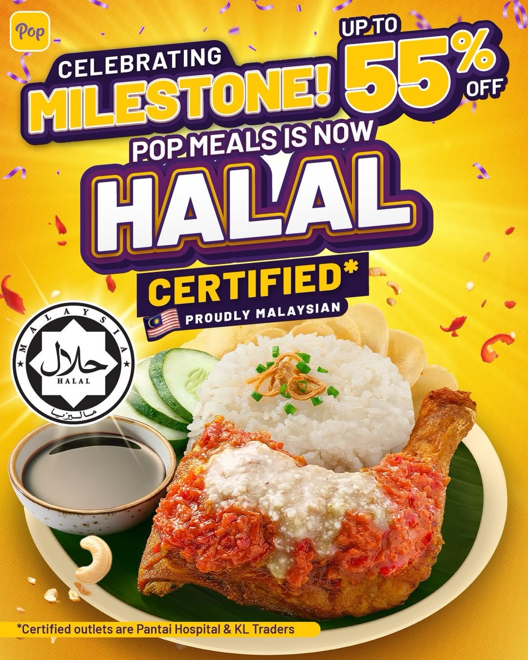 Dua Cawangan Pop Meals Kini Diiktiraf Halal Oleh JAKIM – Tawar Diskaun Sehingga 55%