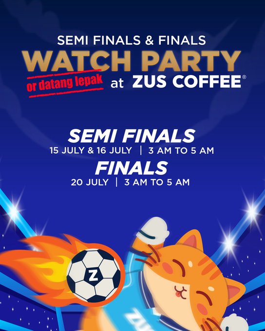 ZUS Coffee Menganjurkan Watch Party Bola Sepak Di Empat Lokasi Terpilih