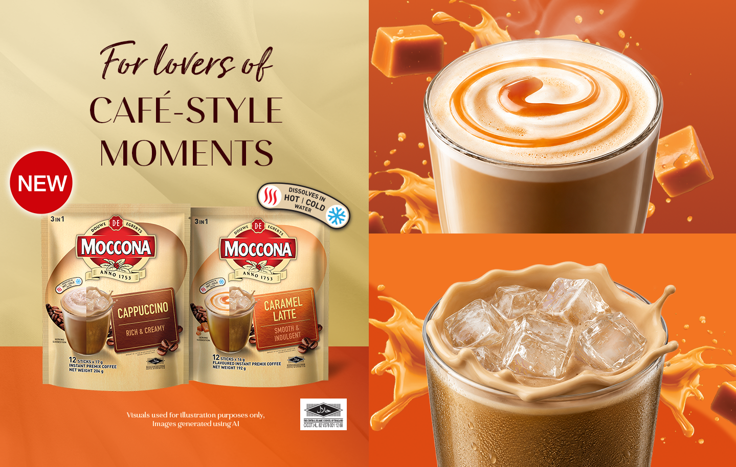 MOCCONA Kini Hadir Dengan Kopi 3 Dalam 1, Tampil Dengan Perisa Cappuccino Dan Caramel Latte
