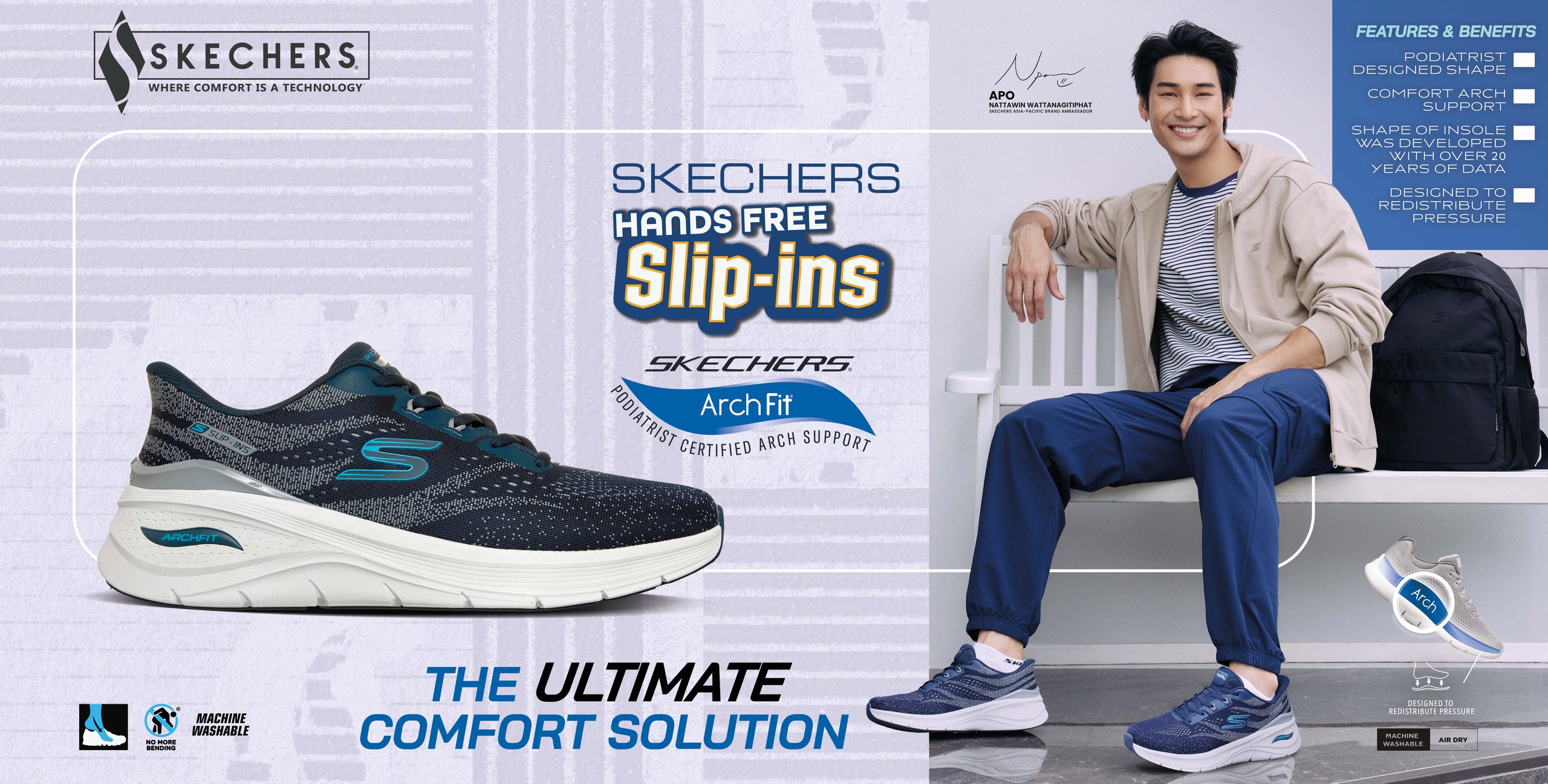 Skechers Hands Free Slip-ins Arch Support 3.0 Tampil Dengan Sokongan Lengkungan Kaki Lebih Baik